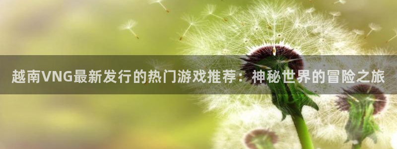 亿万28子文化：越南VNG最新发行的热门游戏推荐：神秘世界的冒险之旅
